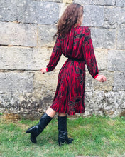 Charger l'image dans la galerie, Robe midi 70´s à fleurs, made in France , ouverture au dos , taille 34/36