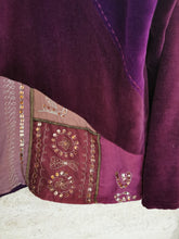 Charger l'image dans la galerie, veste oversize en panne de velours et patchwork, taille 38