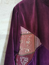 Charger l'image dans la galerie, veste oversize en panne de velours et patchwork, taille 38