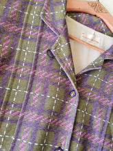 Charger l'image dans la galerie, robe vintage fin 70's à carreaux , épaules bouffantes, T.42/44
