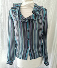Charger l'image dans la galerie, blouse rayée à colerette, made in France, taille 34