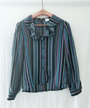 Charger l'image dans la galerie, blouse rayée à colerette, made in France, taille 34