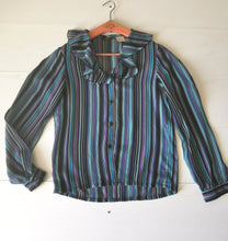 Charger l'image dans la galerie, blouse rayée à colerette, made in France, taille 34