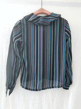 Charger l'image dans la galerie, blouse rayée à colerette, made in France, taille 34