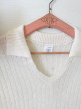 Charger l'image dans la galerie, top en maille côtelée 70's blanc , tailles 36 et 38
