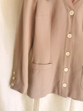 Charger l'image dans la galerie, veste vintage 70's col pelle à tarte brodée sur la poche, taille 34