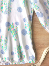 Charger l'image dans la galerie, Chemisier vintage imprimé des années 70 col pelle à tarte, taille 36/38