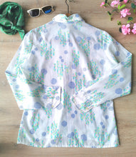 Charger l'image dans la galerie, Chemisier vintage imprimé des années 70 col pelle à tarte, taille 36/38