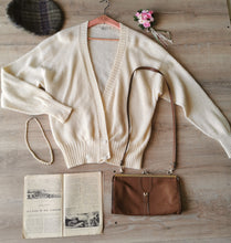 Charger l'image dans la galerie, cardigan écossais cache cœur en pure laine écru, taille 40