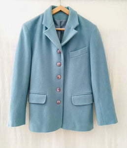 Blazer vintage 90´s bleu céleste En laine douce , taille 34/ petit 36