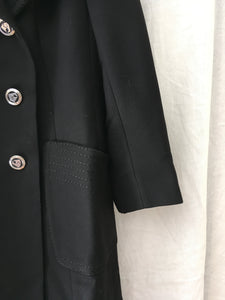 Manteau Vintage 70’s en laine noir, taille 34/36