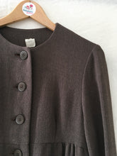 Charger l&#39;image dans la galerie, Robe vintage 80´s en laine , coloris chocolat , taille 34
