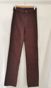 pantalon droit 70's  en velours côtelé à taille haute, taille  34