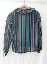 Charger l&#39;image dans la galerie, blouse rayée à colerette, made in France, taille 34
