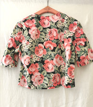 Charger l&#39;image dans la galerie, blouse vintage 80&#39;s à motif grosses roses, taille 36
