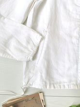 Charger l&#39;image dans la galerie, veste d&#39;été Armani en lin blanc, encolure modulable, taille 42/44

