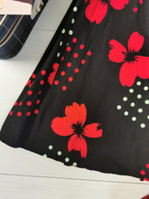 Charger l&#39;image dans la galerie, jupe vintage en coton à superbe motif pois et fleurs, taille 40
