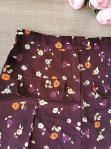 mini-jupe plissée à fleurs vintage 90's , taille 34