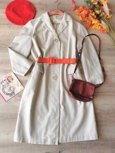 manteau vintage 70's oversize, motif pied de poule, taille 42/ 44
