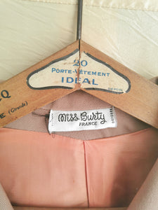 veste vintage 70's col pelle à tarte brodée sur la poche, taille 34