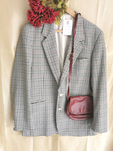 Charger l&#39;image dans la galerie, Blazer vintage prince de galles laine majoritaire, taille 42
