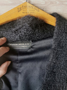 Sublime veste cardigan vintage 80's ultra chaude oversize en maille mohair tricotée main, taille unique jusqu'à 44